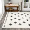 JONATHAN Y Cristo Berber Geometric Shag White/Gray Indoor Area Rug, 5x8, Bohemian, Contemporary, Easy-Cleaning for Living Room, Bedroom, Kitchen, Pet Friendly, Non-Shedding (MOH403A-5) view 3