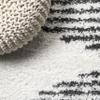 JONATHAN Y Elm Diamond Stripe Shag White/Gray Indoor Area Rug, 8x10, Geometric, Bohemian, Contemporary, Easy-Cleaning for Living Room, Bedroom, Kitchen, Pet Friendly, Non-Shedding (MOH408A-8) view 4