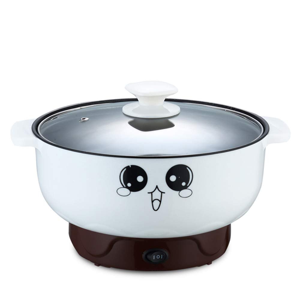 4-in-1 Multifunction Electric Skillet with Lid Nonstick Stainless Steel Small Electric Stockpot Hot Pot Skillet Noodles Rice Cooker Steamed Egg Soup Porridge Fried Cooking 110V (3.2L, Electric Skillet)