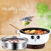 4-in-1 Multifunction Electric Skillet with Lid Nonstick Stainless Steel Small Electric Stockpot Hot Pot Skillet Noodles Rice Cooker Steamed Egg Soup Porridge Fried Cooking 110V (3.2L, Electric Skillet) view 3