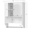 Iwell Bathroom Wall Cabinet, Over The Toilet Storage Cabinet with Towel Rack & Adjustable Shelf, Medicine Cabinet for Bathroom, White view 3