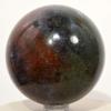 2.4" Purple Red Green Moss Agate Sphere Sparkling Natural Mineral Ball Polished Chalcedony Crystal Stone - India + Stand view 2