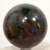 2.4" Purple Red Green Moss Agate Sphere Sparkling Natural Mineral Ball Polished Chalcedony Crystal Stone - India + Stand view 3