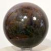 2.4" Purple Red Green Moss Agate Sphere Sparkling Natural Mineral Ball Polished Chalcedony Crystal Stone - India + Stand view 4