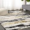 JONATHAN Y Strie' Shag Beige/Black/Yellow Indoor Area Rug 5X8 ft, Nova Modern Bold for Living Room, Bedroom, Kitchen, Office, Easy-Cleaning, High Traffic, Pet-Friendly, Non-Shedding SHG102A-5 view 4