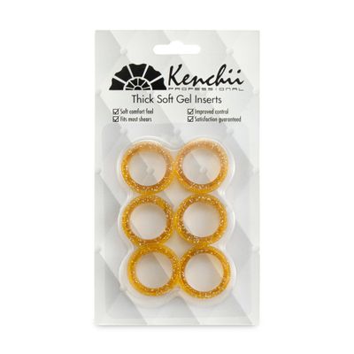 Kenchii Extra Soft Premium Shear Finger Ring Inserts - Thick, Quality Comfort. Elevate Your Grooming Experience with Precision and Style in Multiple Colors (Gold)