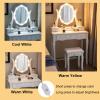 CHARMAID Makeup Vanity Table with Lighted Mirror, Vanity Desk with 10 LED Lights, Adjustable Brightness, 5 Drawers and Removable Storage Organizer, Bedroom Dressing Table with Stool (White) view 2