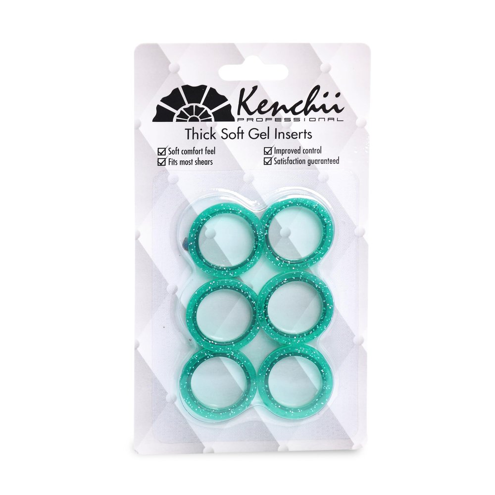 Kenchii Extra Soft Premium Shear Finger Ring Inserts - Thick, Quality Comfort. Elevate Your Grooming Experience with Precision and Style in Multiple Colors (Green)