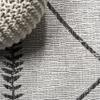 JONATHAN Y SMB129D-28 Derya Tribal Diamond Trellis Indoor/Outdoor 2 ft. x 8 ft Runner Rug, Contemporary, Modern, Bohemian, Transitional, Scandinavian, Minimalistic, Rustic, Hallway, Patio, Ivory/Black view 3