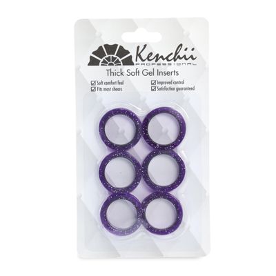 Kenchii Extra Soft Premium Shear Finger Ring Inserts - Thick, Quality Comfort. Elevate Your Grooming Experience with Precision and Style in Multiple Colors (Purple)