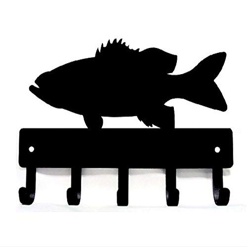 Bass Fish Key Rack Hanger - Large 9 inch wide - Made in USA - Wall Mount