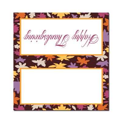 Leave Border Thanksgiving Table Tent Place Cards - Guest Seating Name Cards - Table Tents - Placecards (Fall Leaves)
