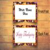 Leave Border Thanksgiving Table Tent Place Cards - Guest Seating Name Cards - Table Tents - Placecards (Fall Leaves) view 2