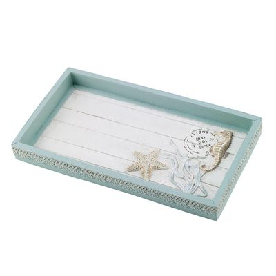 Avanti Linens - Decorative Tray, Countertop Organizer, Farmhouse Chic Home Decor (Farmhouse Shell Collection)