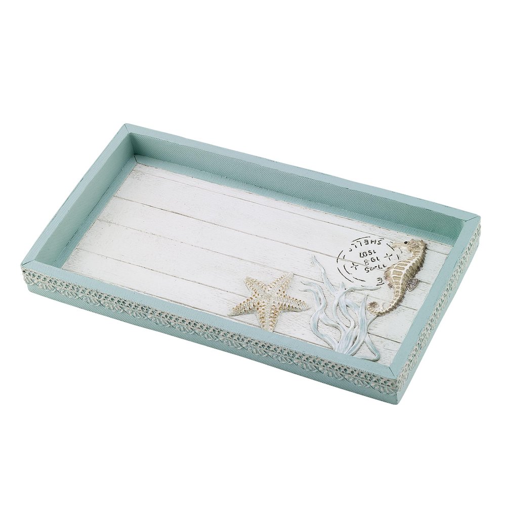 Avanti Linens - Decorative Tray, Countertop Organizer, Farmhouse Chic Home Decor (Farmhouse Shell Collection)