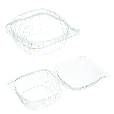 [150 PACK] 6x6 Clear Plastic Clam Shell Take Out Food Container - Take out, Salad, Sandwich, Fruits, Polypropylene, Restaurant Supplies, Bidodegradable, Recyclable, Heavy Duty (6 x 6 inches)
