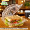 [150 PACK] 6x6 Clear Plastic Clam Shell Take Out Food Container - Take out, Salad, Sandwich, Fruits, Polypropylene, Restaurant Supplies, Bidodegradable, Recyclable, Heavy Duty (6 x 6 inches) view 4