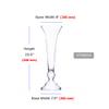 WGV Trumpet Glass Vase, Open Width 8", Height 23.5", Clear Large Floral Planter Centerpiece, Wedding Event Home Decor, 1 Piece (VTV0824) view 2