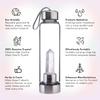 SAOI Crystal Water Bottle - Clear Quartz - Natural Wellness Healing - Glass/Stainless Steel view 2