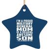 Designsify Christmas Tree Decoration, Proud Military General Mom of Awesome Son, Star Ornament Blue, Gifts for Birthday Anniversary Valentines Mom Mothers Fathers Day Party, to Men Women Him Her view 1