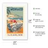 1936 Monaco Grand Prix - Vintage Car Racing Poster by Go Ham (Georges Hamel) - Fine Art Rolled Canvas Print 16in x 20in view 2