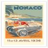 1936 Monaco Grand Prix - Vintage Car Racing Poster by Go Ham (Georges Hamel) - Fine Art Matte Paper Print (Unframed) 30x44in view 1