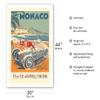 1936 Monaco Grand Prix - Vintage Car Racing Poster by Go Ham (Georges Hamel) - Fine Art Matte Paper Print (Unframed) 30x44in view 2