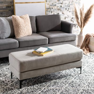 Safavieh Home Elise 48-inch Light Grey and Black Rectangular Bench