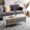 Safavieh Home Elise 48-inch Light Grey and Black Rectangular Bench view 1