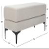 Safavieh Home Elise 48-inch Light Grey and Black Rectangular Bench view 2