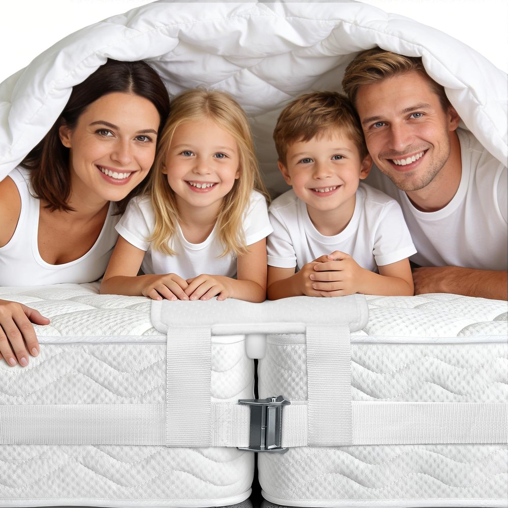 FeelAtHome Bed Bridge Twin (XL) to King Converter Kit, Twin to King Mattress Bridge with Bed Connector Strap, Splits King Gap Filler for Adjustable Bed (10 Inch Wide)
