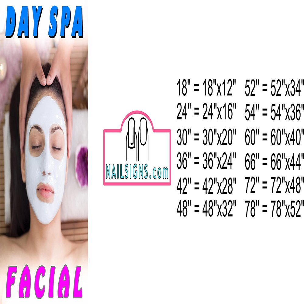 Facial IV Day Spa Salon Sign Advertising Marketing Dcor Vertical (Wallpaper Fabric Poster Decal with Adhesive Backing [Indoors], 30")