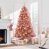 Best Choice Products 6ft Prelit Tinsel Christmas Tree, Artificial Seasonal Holiday Decoration w/ 1,000 Branch Tips, Stand - Pink view 2