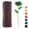 24K Gold Dipped Real Rose Valentines Flower, Golden Friend Romantic Love Girlfriend Confidante Wife Mom Grandma on Birthday Sweetest Day Halloween Thanksgiving, Green view 1