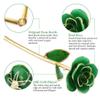 24K Gold Dipped Real Rose Valentines Flower, Golden Friend Romantic Love Girlfriend Confidante Wife Mom Grandma on Birthday Sweetest Day Halloween Thanksgiving, Green view 2