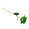 24K Gold Dipped Real Rose Valentines Flower, Golden Friend Romantic Love Girlfriend Confidante Wife Mom Grandma on Birthday Sweetest Day Halloween Thanksgiving, Green view 4
