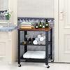 TimmyHouse Cart 3 Tier Serving Industrial Kitchen Utility Cart on Wheels w/Storage Black view 3