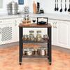 TimmyHouse Cart 3 Tier Serving Industrial Kitchen Utility Cart on Wheels w/Storage Black view 4