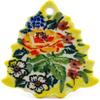 Authentic Polish Pottery Christmas Tree Pendant Signature UNIKAT in Copper Rose Meadow Design Handmade in Bolesawiec Poland by Ceramika Artystyczna + Certificate of Authenticity view 2