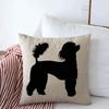 Starojan Throw Pillows Cover 16 x 16 Inches Dog French Grunge Poodle Silhouette Coat Animals Wildlife Show Black Blower Puppy Character Funny Pet Cushion Case Cotton Linen for Fall Home Decor view 1