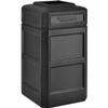 Global Industrial 42 Gallon Square Waste Receptacle W/Flat Lid, Plastic, Black view 1