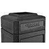 Global Industrial 42 Gallon Square Waste Receptacle W/Flat Lid, Plastic, Black view 2