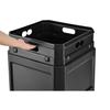 Global Industrial 42 Gallon Square Waste Receptacle W/Flat Lid, Plastic, Black view 3