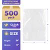 APQ Pack of 500 Steam Table Pan Liners with Twist Tie 24 x 17 for 1/2 Pan. Disposable Polyethylene Pan Liners 24x17. Poly Bun Pan Covers for Caterers, Cafeterias, Restaurants. view 2