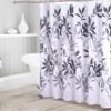 Bathroom Collection Charcoal 16pc Bathroom Accessory Set - Non-Slip Bath Mat, Non-Slip Contour Mat, Toilet Lid Cover and Waterproof Shower Curtain with Rustproof Metal Roller Hooks view 2
