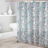 Bathroom Collection16 pc Turquoise Bathroom Accessory Set - Non-Slip Bath Mat, Non-Slip Contour Mat, Toilet Lid Cover and Waterproof Shower Curtain with Rustproof Metal Roller Hooks view 2