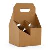 Paper Mart 25ea - 7 X 7 X 12 Kraft 4 Pack Wine Bottle Carrier view 1