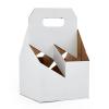 Paper Mart 25ea - 7 X 7 X 12 White 4 Pack Wine Bottle Carrier view 1