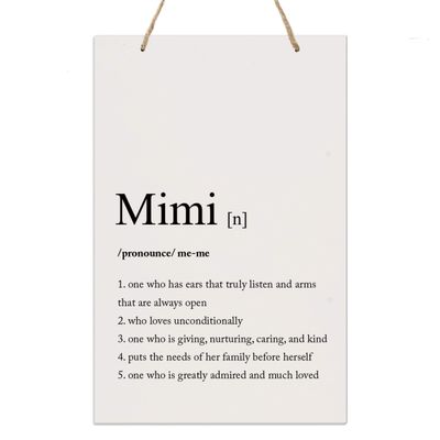 LifeSong Milestones Personalized from Son, Grandson, Nephew Re Engineered Wood Rope Sign Family Keepsake 8x12 Definition of (Mimi)