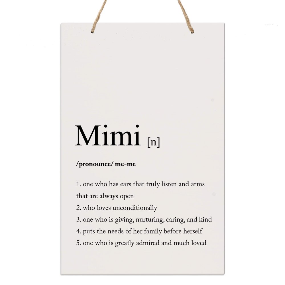 LifeSong Milestones Personalized from Son, Grandson, Nephew Re Engineered Wood Rope Sign Family Keepsake 8x12 Definition of (Mimi)